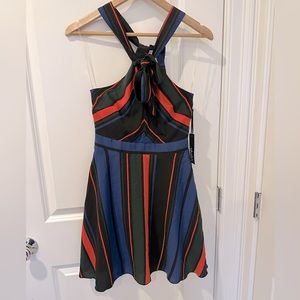Lulu’s Halter Cocktail Dress Geometric Print Small